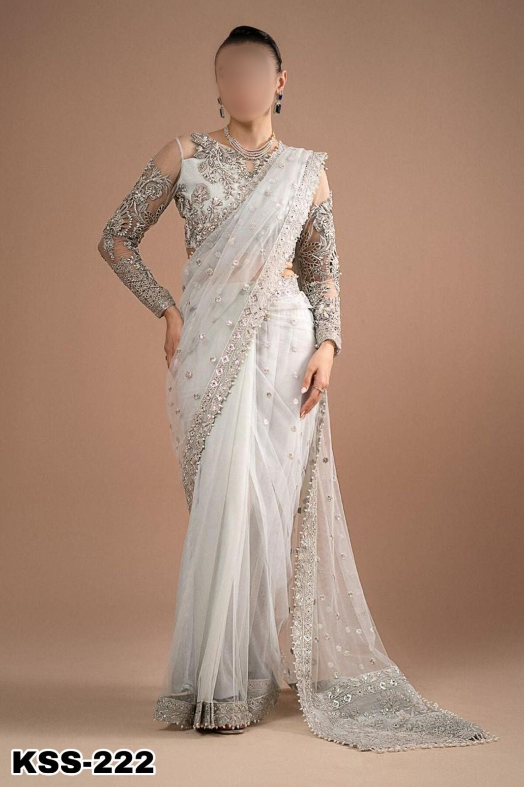 MARIA B NET SAAREE WEDDING WEAR