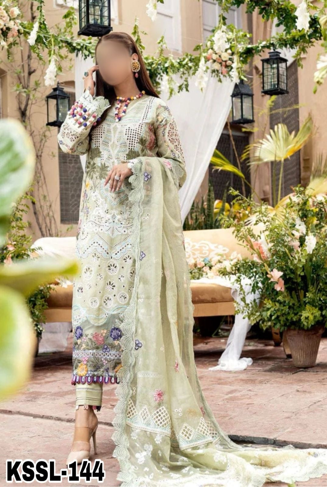 MARYAM HUSSAIN CHIKANKARI LAWN/COTTON NET PARTY WEAR