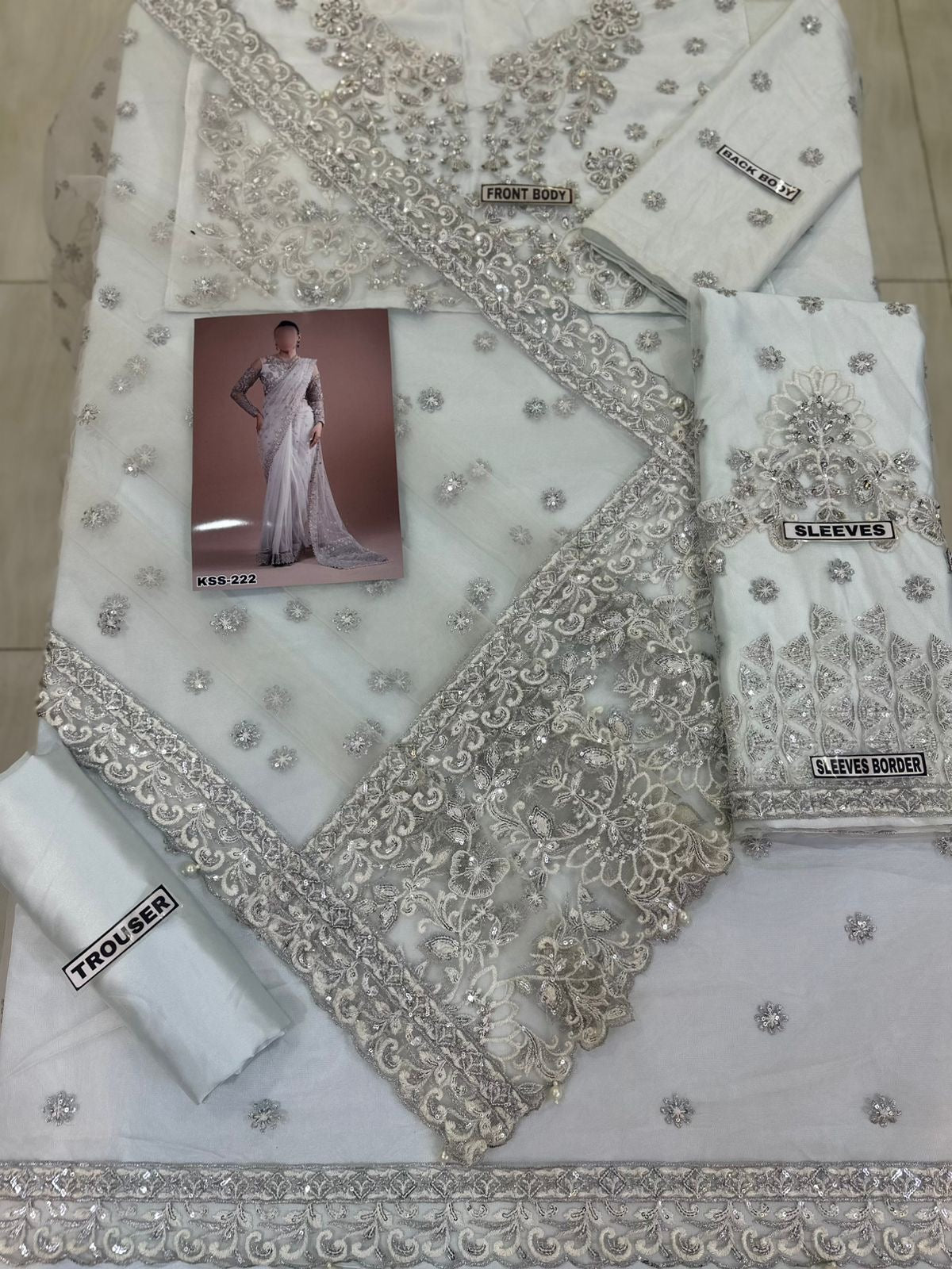 MARIA B NET SAAREE WEDDING WEAR