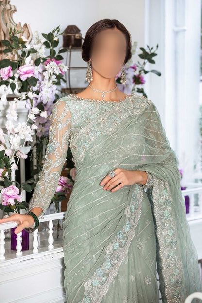 MARIA B NET SAREE WEDDING WEAR