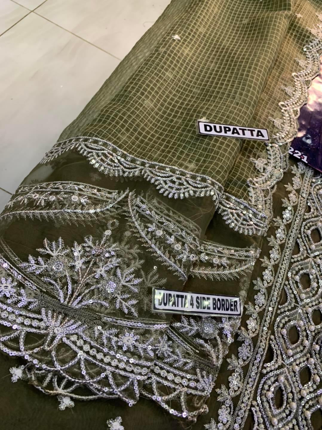 MARIA B ORGANZA/NET WEDDING WEAR MEHNDI - H FASHION VILLAS