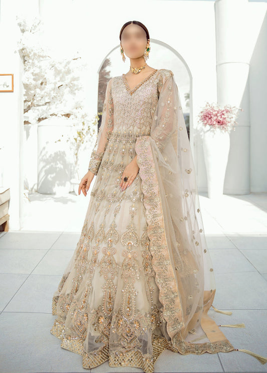 AKBAR ASLAM NET MAXI BRIDAL WEAR - H FASHION VILLAS